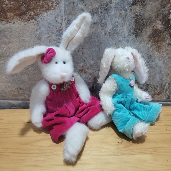 VTG Boyd & TY Ivy Bunny Rabbit Plush Stuffed Animal Easter Decor Set of 2 - Picture 13 of 14
